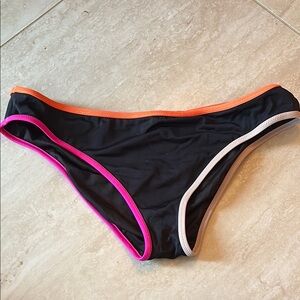 Black Victorias Secret Bikini Bottom with Colorful Trim
